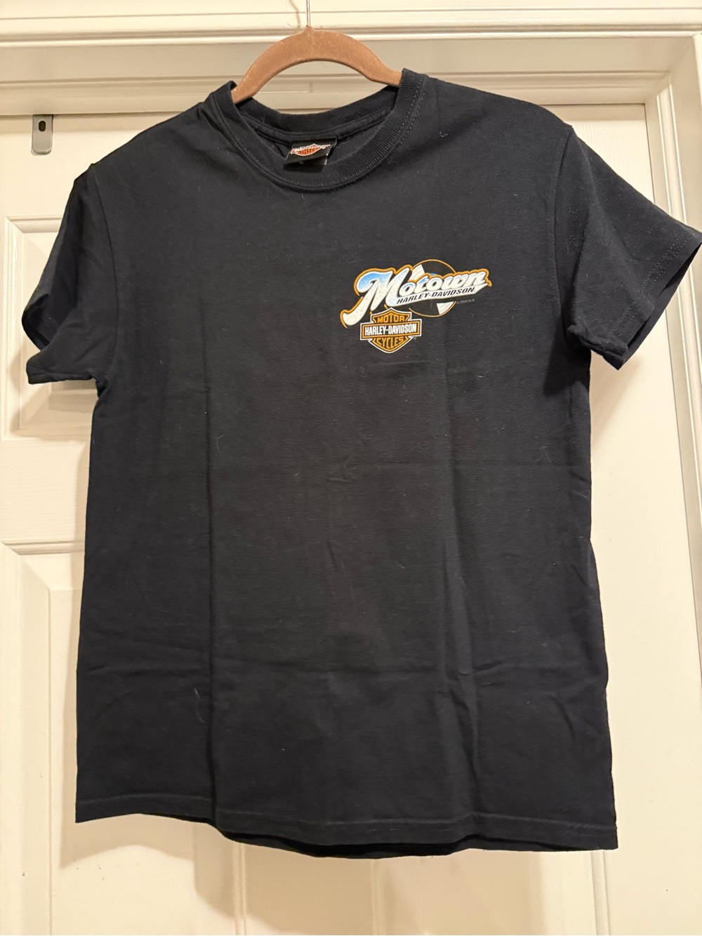 Harley-Davidson Black Men’s Tee with Motown Chest Graphic (Size: S)